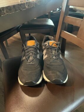 New Balance Black Sneakers with Grey Logo Accents